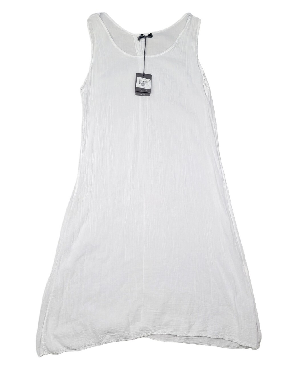 M Made In Italy Women Maxi Dress White Lightweight Cotton Sz M Natural Boho NWT
